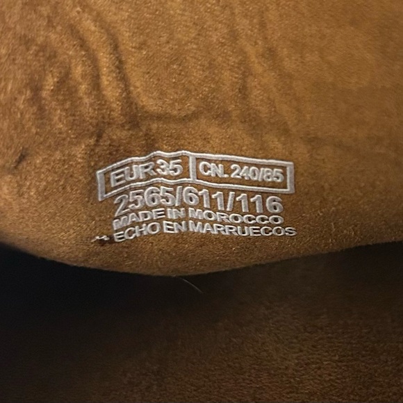 Zara Brown Split Leather Loafers size 5 - Picture 3 of 4